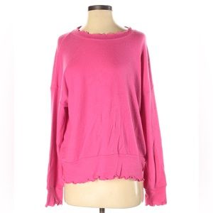 LNA Hot Pink sweater with nice frilled hems- super comfortable and soft